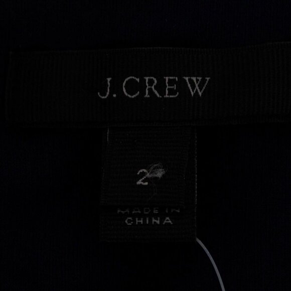 J Crew $78 Sz 2 Blue Navy Fringe Trim 100% Linen Woven Top - Picture 6 of 7